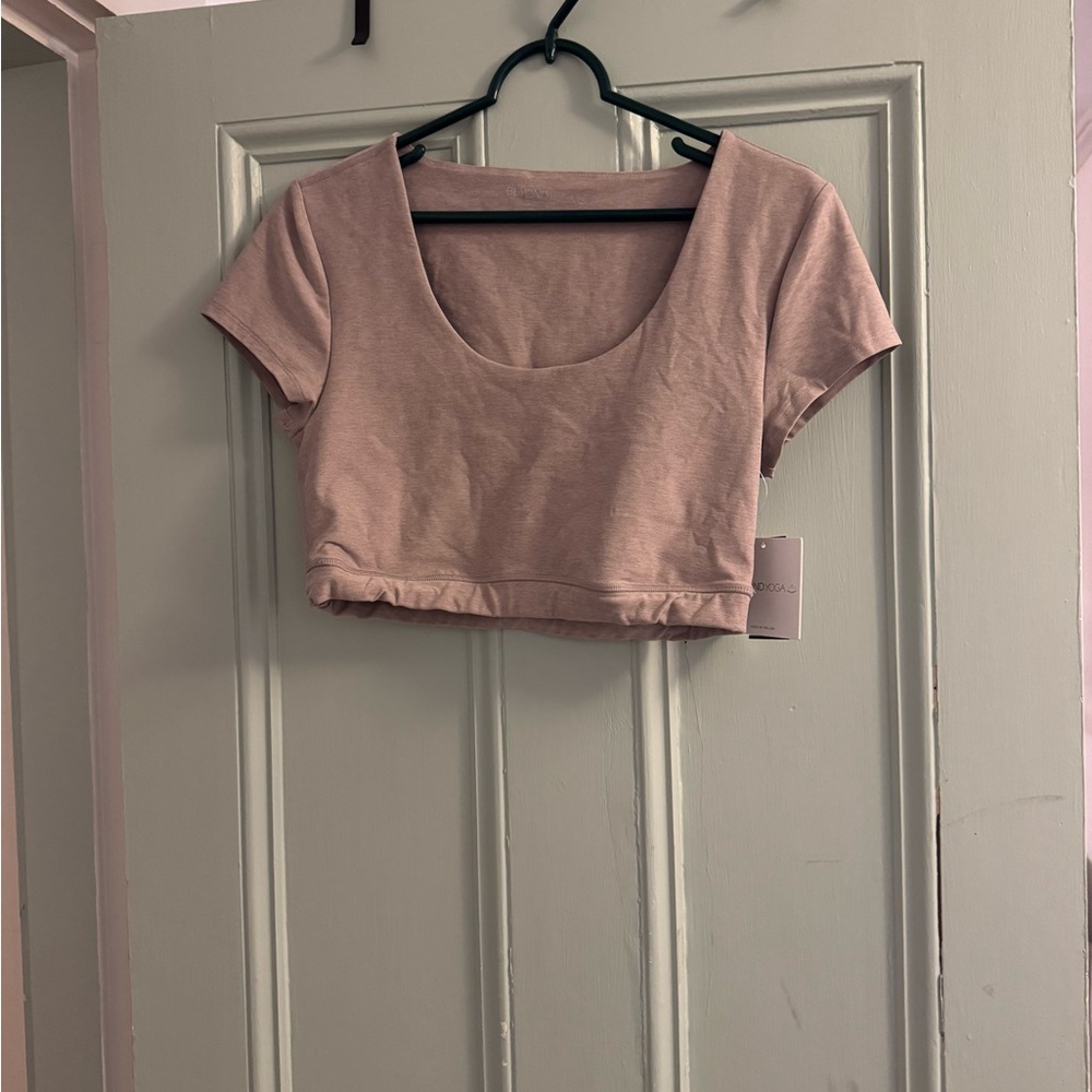 Beyond Yoga Spacedye cap sleeve crop top in chai